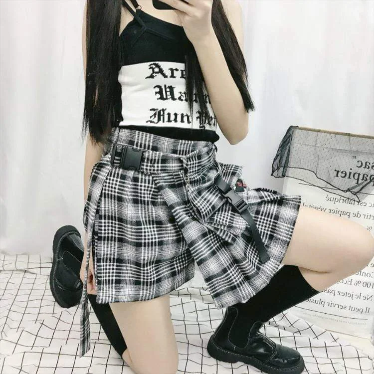 Goth Plaid A-line Skirt