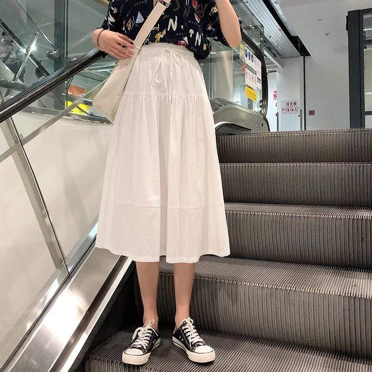 Women's A-line White Skirt