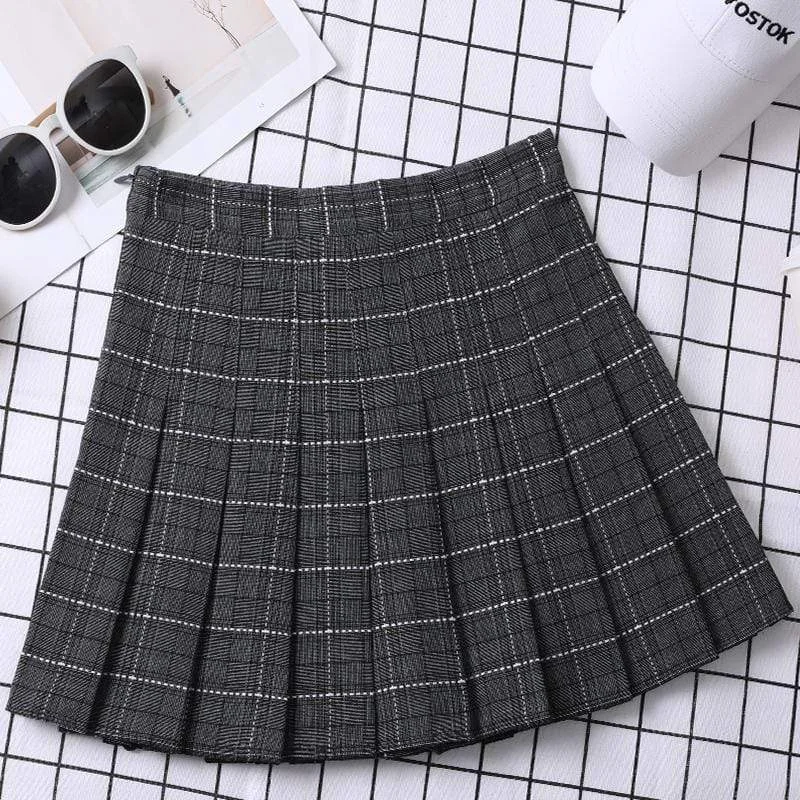 Women's High-waist Plaid Skirt