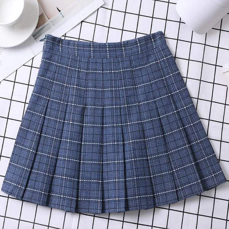 Women's High-waist Plaid Skirt