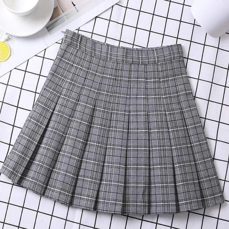 Women's High-waist Plaid Skirt