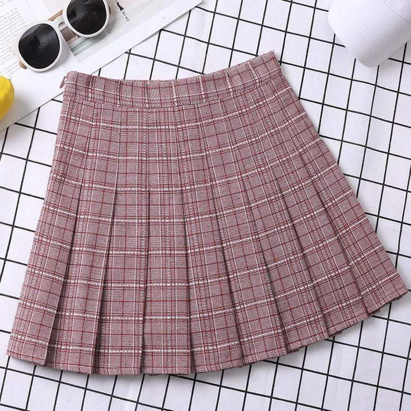 Women's High-waist Plaid Skirt