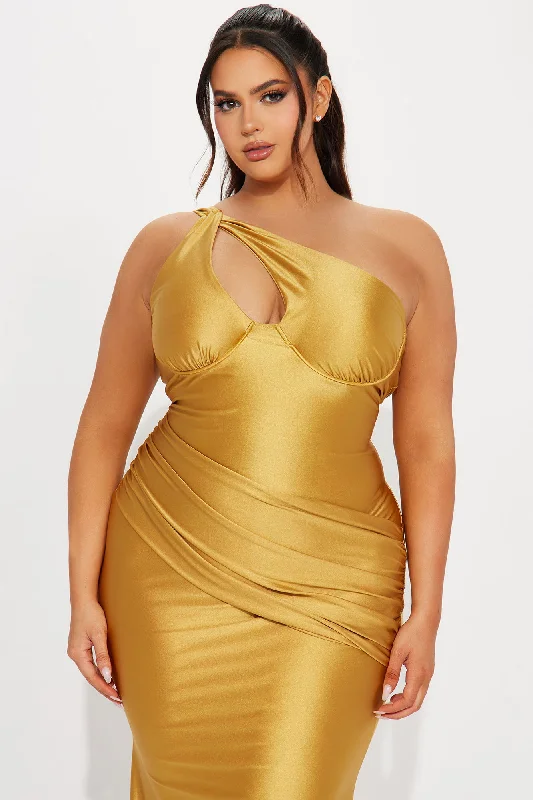 As You Know It Maxi Dress - Gold