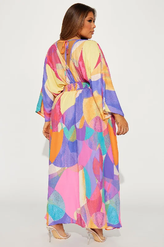 Costa Rica Kaftan Maxi Dress - Yellow/combo