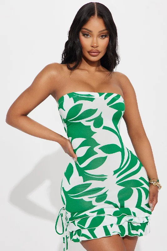 Enchanted Garden Micro Mini Dress - Green/combo