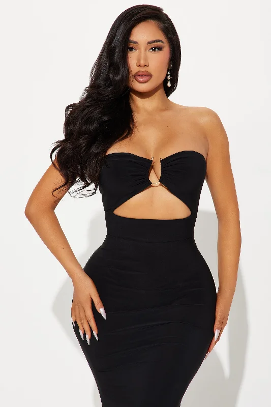 Janie Strapless Maxi Dress - Black