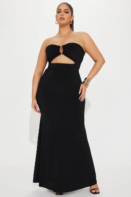 Janie Strapless Maxi Dress - Black