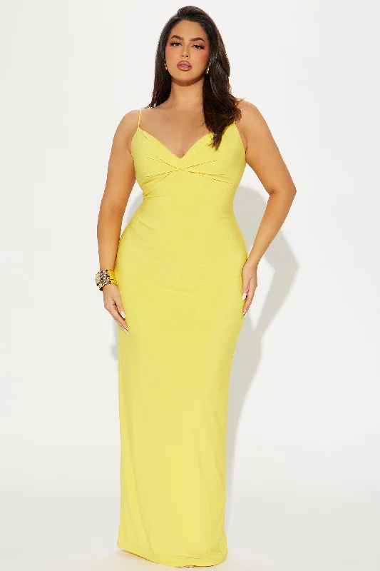 Something Special Backless Maxi Dress - Yellow