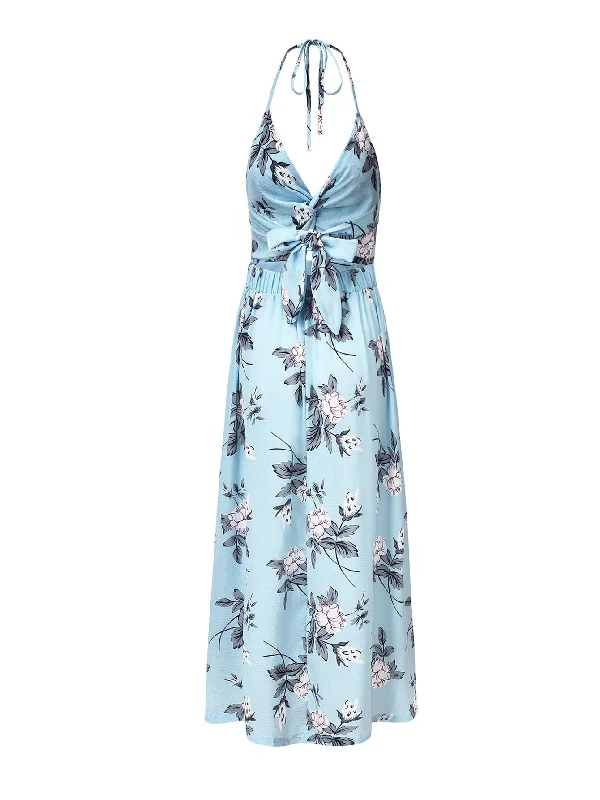 KittenAlarm - V-neck Floral Print Dress