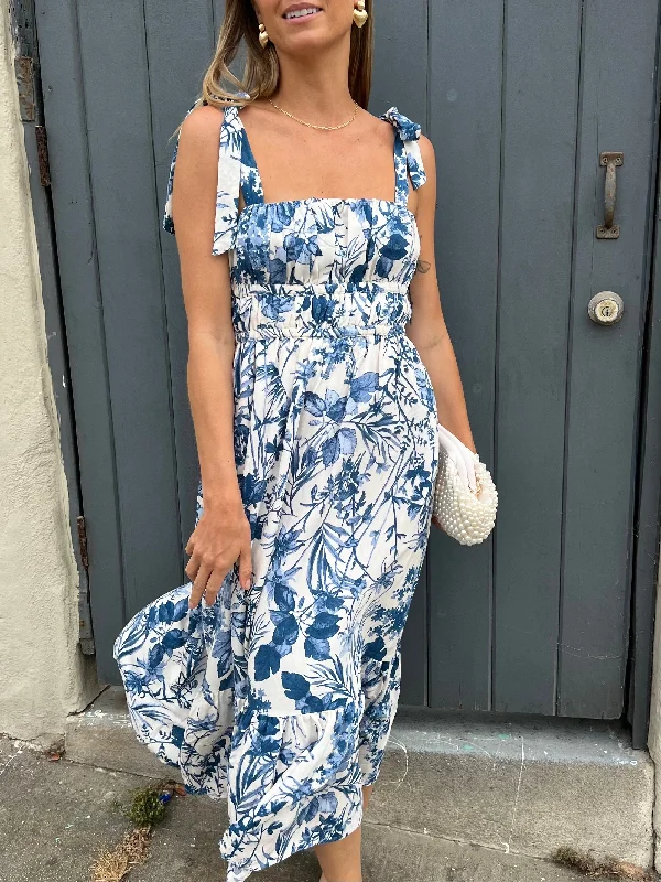 Porcelain Blue Tie Maxi