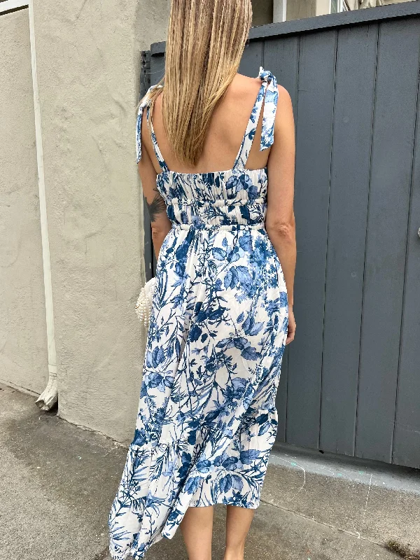 Porcelain Blue Tie Maxi