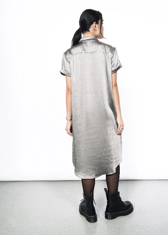 The Empower Satin Shirt Dress