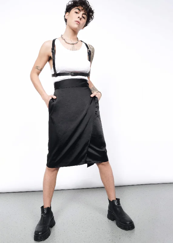 The Empower Satin Wrap Skirt