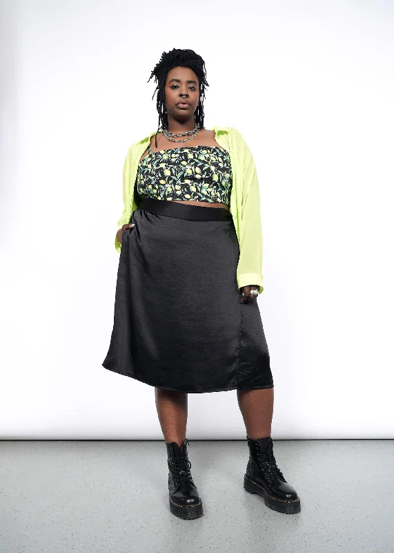 The Empower Satin Wrap Skirt