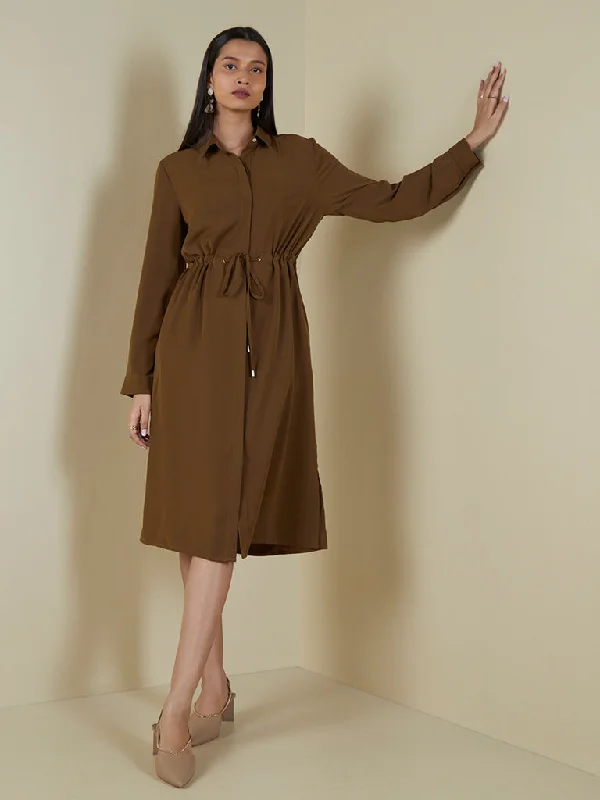 Wardrobe Brown Shirt Dress