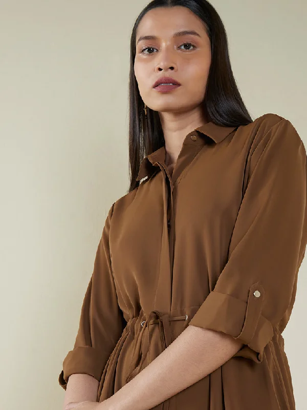 Wardrobe Brown Shirt Dress