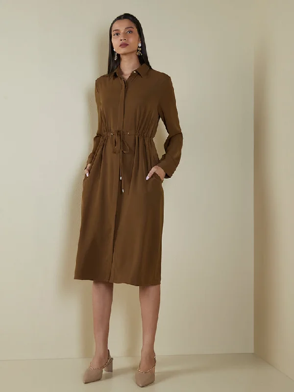 Wardrobe Brown Shirt Dress