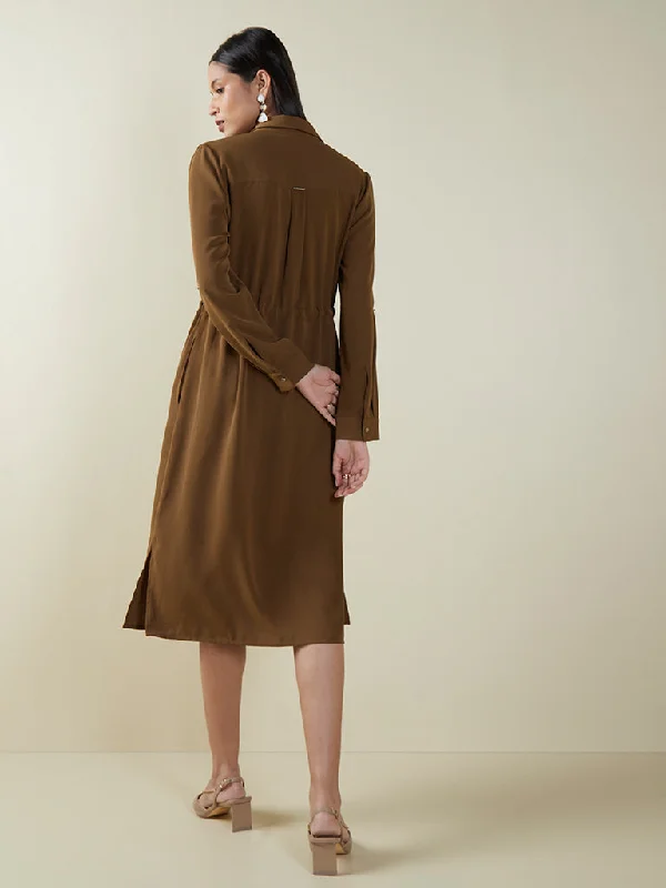 Wardrobe Brown Shirt Dress