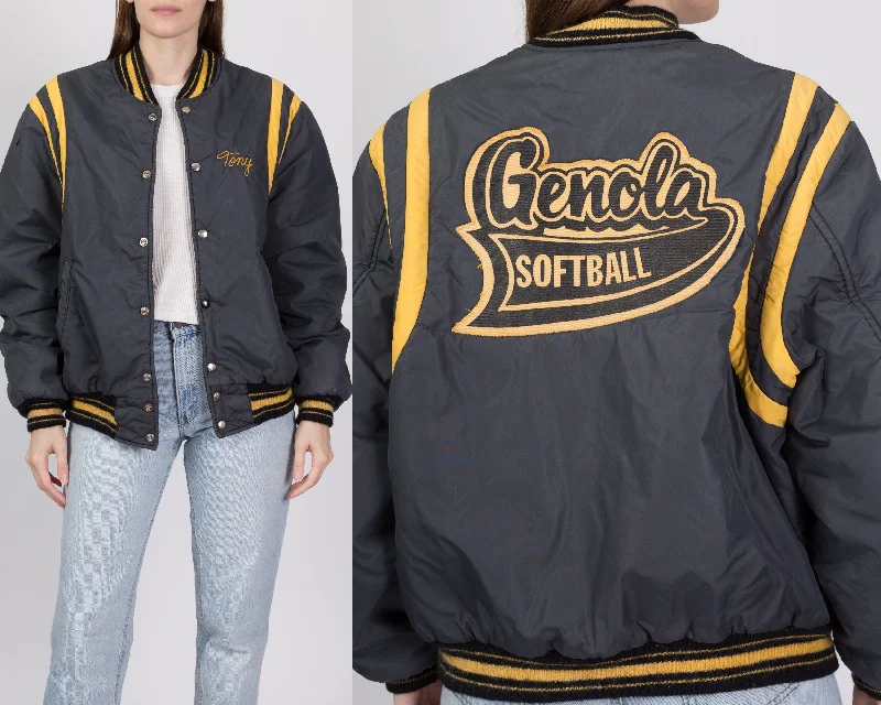 80s Genola Softball Varsity Bomber Jacket - Men's Medium, Women's Large