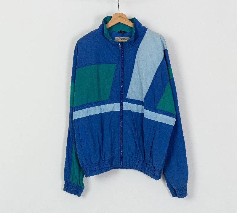 90s Blue & Green Color Block Windbreaker - Men's Large