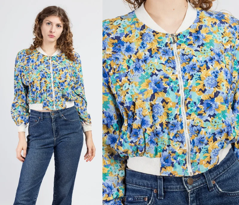 90s Cropped Floral Jacket - Small