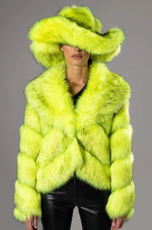 ACID MUSHROOM FAUX FUR JACKET