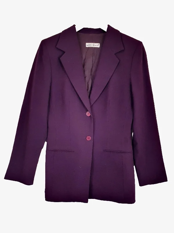 Anthea Crawford Purple Staple Blazer Size 8