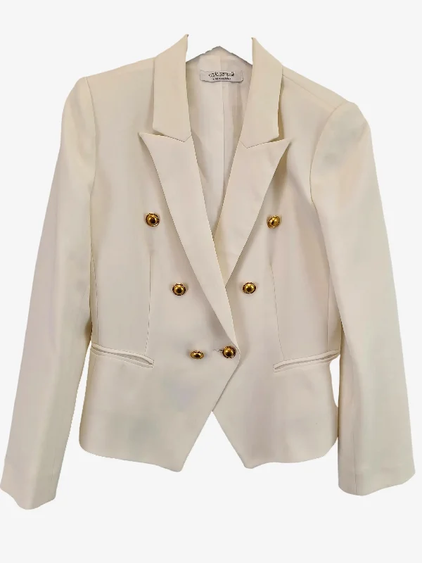 Carla Zampatti  Elegant Double Breasted Vanilla Blazer Size 10