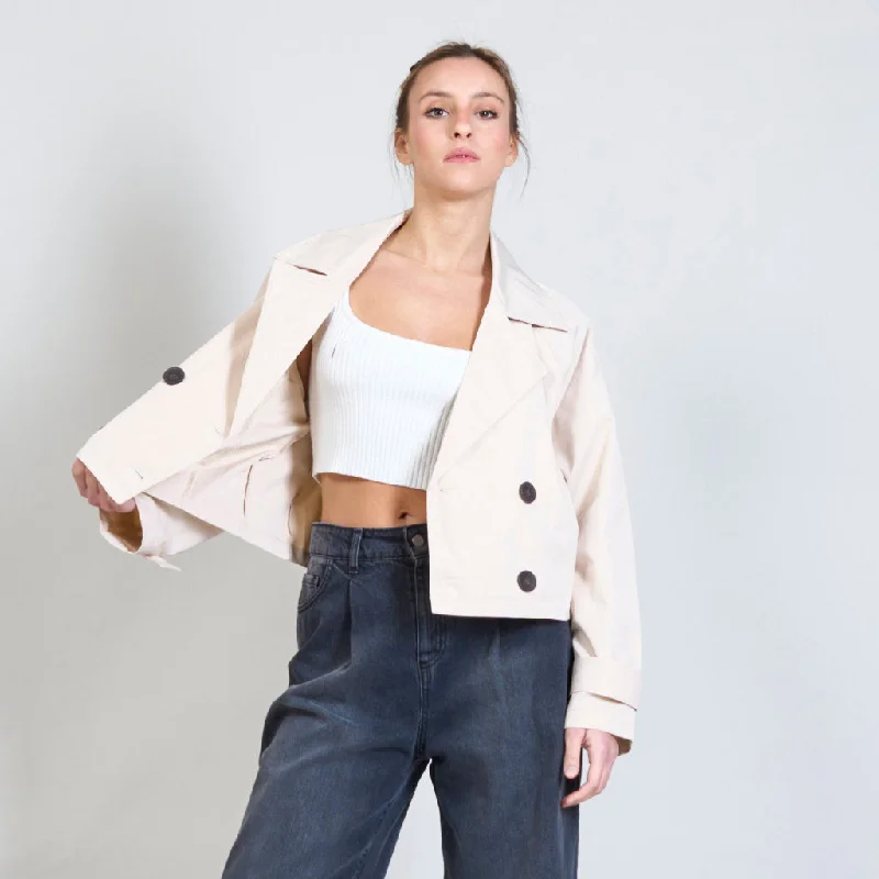 Cropped trench coat style jacket wholesale