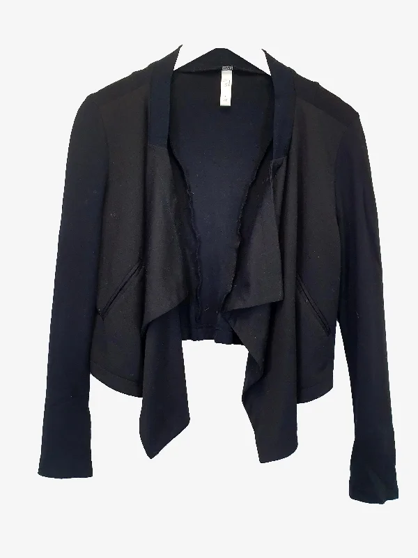 Cylk Open Stretchy All Black Cardigan Size 8