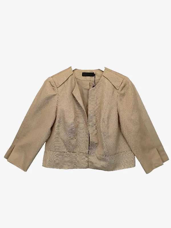 David Lawrence Office Staple Cropped Textured Jacket Size 16