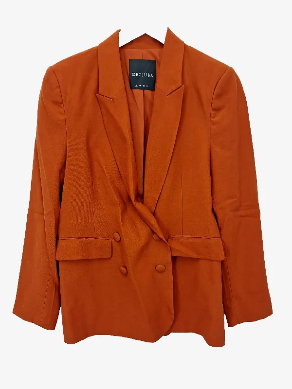 Decjuba Rust Double Breasted Work Blazer Size 8