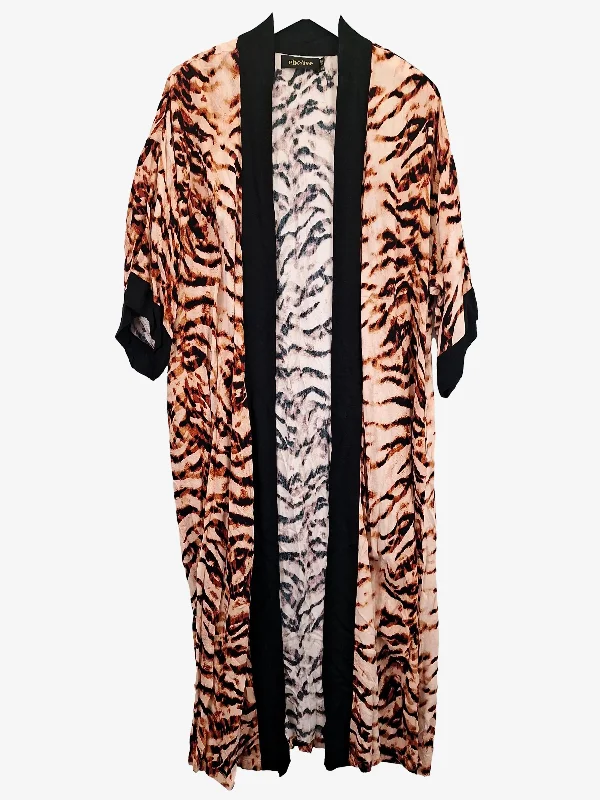 Eb & Ive Animal Relaxed Longline Kimono Cardigan Size OSFA