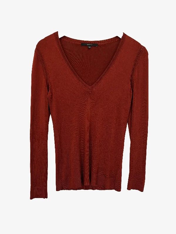 Gucci Classic V-neck Fine Knit Jumper Size M