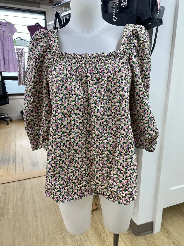 H&M puff sleeves floral top S