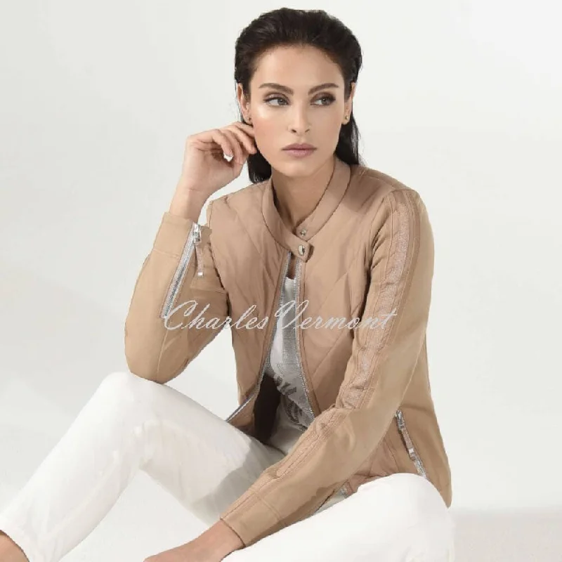 I'cona Collarless Jacket - Style 67117-60012-17 (Taupe)