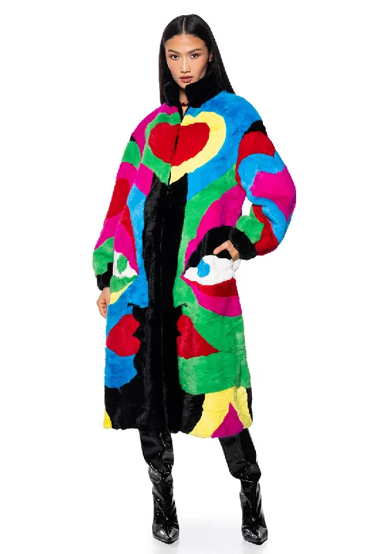 JAYLAY COLLECTION FAUX FUR PICASSO COAT