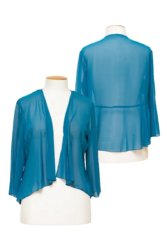 Layla Jones / Jesse Harper LJ0212 - Teal Calvin Klein Chiffon Jacket with peplum