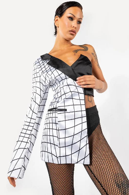 OFF THE GRID GRID GRID ONE SHOULDER BLAZER