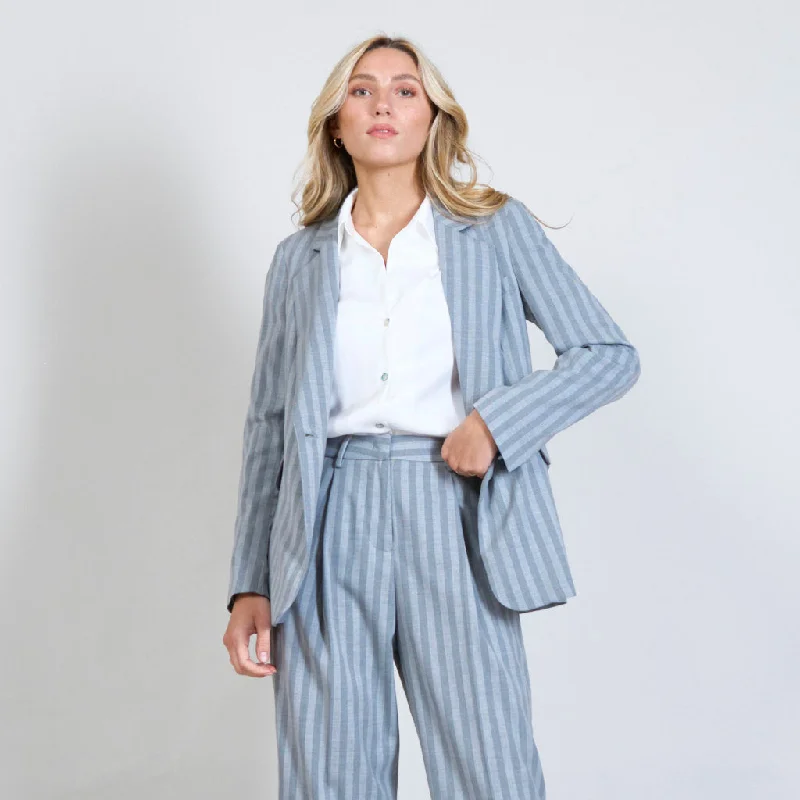 Pinstripes oversized casual blazer wholesale