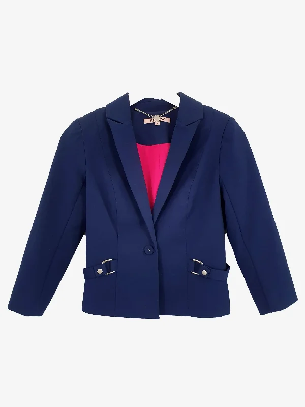 Review Office Essential Navy Cropped Single Breasted Jacket Size 8