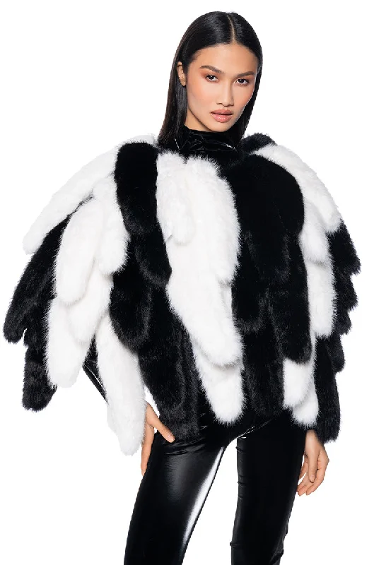 RUN THIS TOWN FAUX FUR FOX TAIL CAPE