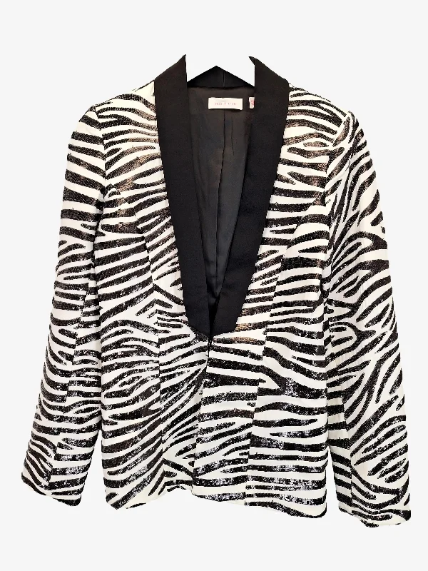 Sass & Bide Zebra Sequin Jacket Size 8