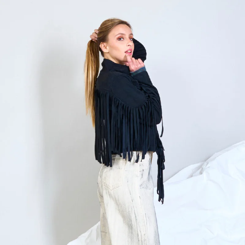 Suede fringed jacket wholesale