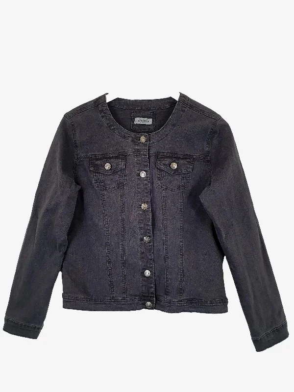 Threadz Charcoal Wash Slim Fit Denim Jacket Size 12