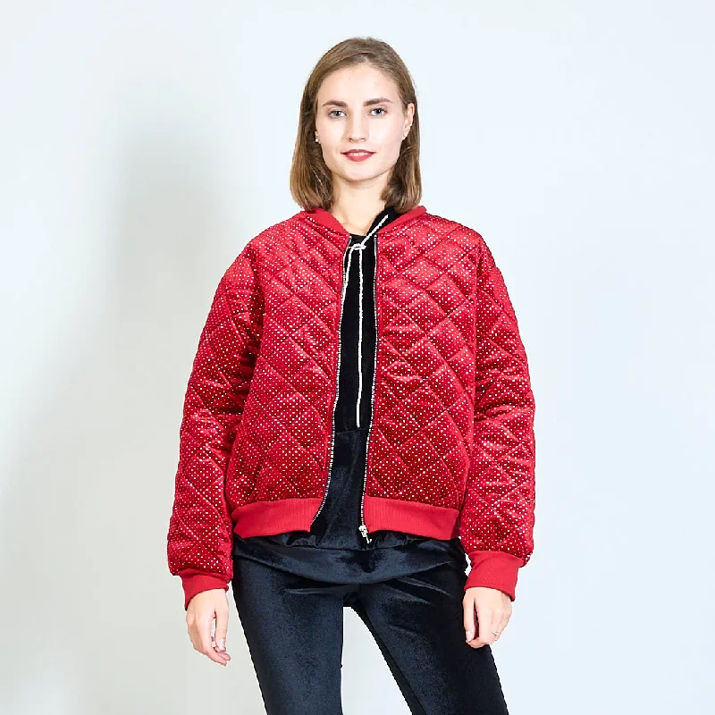 Velvet jacket with zip up wholesale