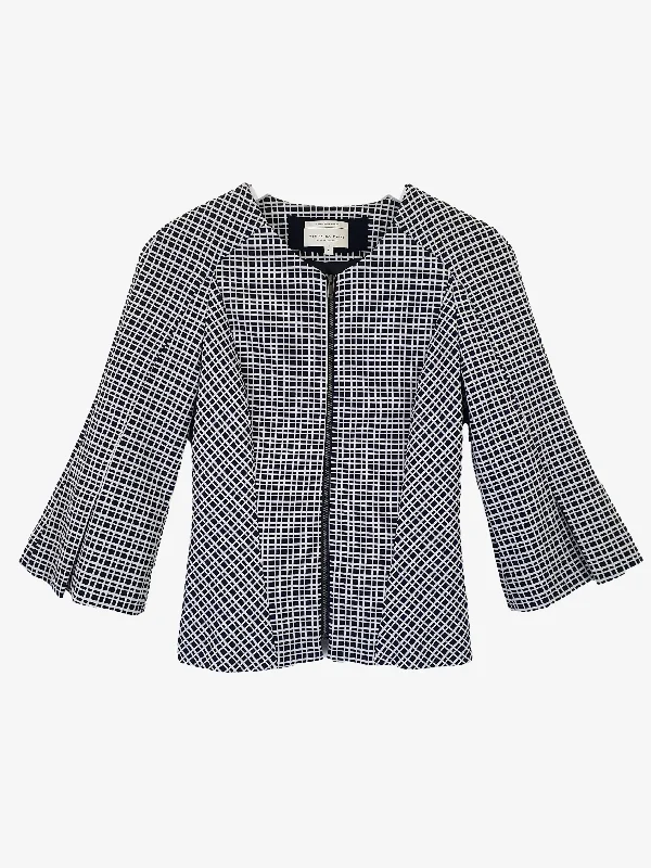 Veronika Maine Navy Checkered Set Jacket Size 6