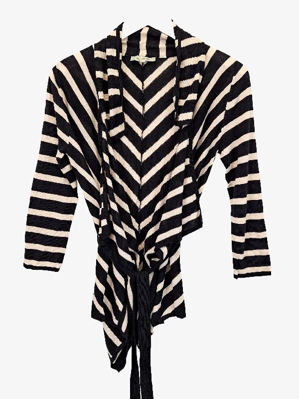 Veronika Maine Striped Tie Cardigan Size S