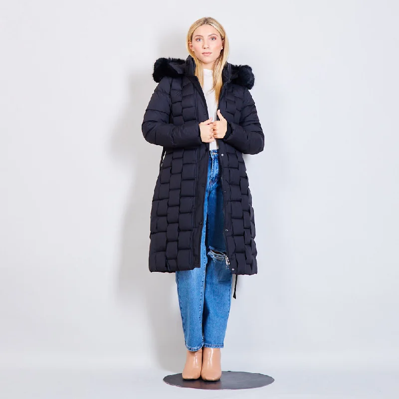 Winter coat with fur hood wholesale