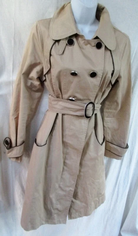 Womens SOIA & KYO Mushroom TRENCH COAT Jacket G L Belt MUSHROOM BEIGE BROWN